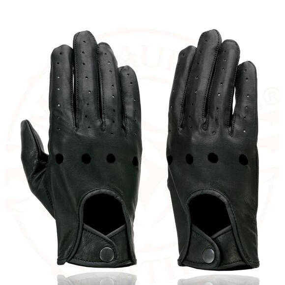 Milwaukee Leather SH729 Black Unlined Leather Professional Driving Gloves - Picture 3 of 5